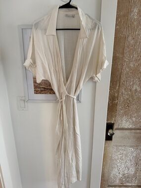 Women's Cream Wrap Dress